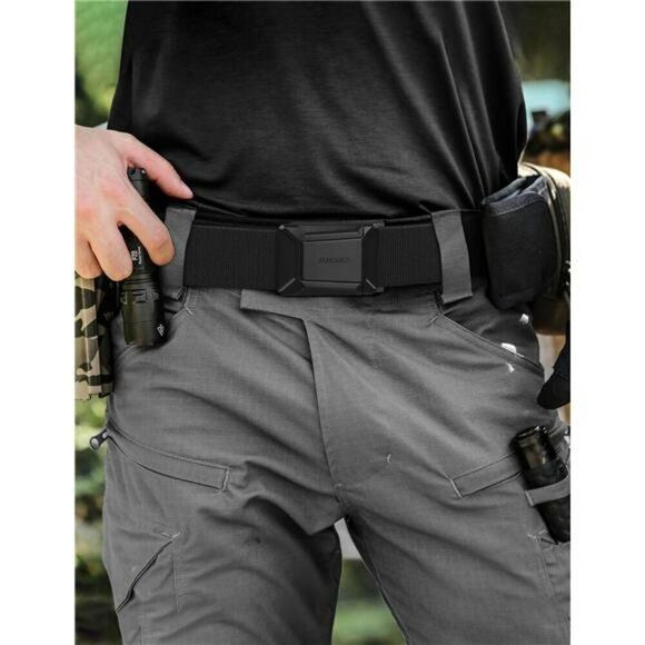 JUKMO Tactical Belt for Men Stretch Nylon Quick Release Military Work Hiking - Picture 5 of 7